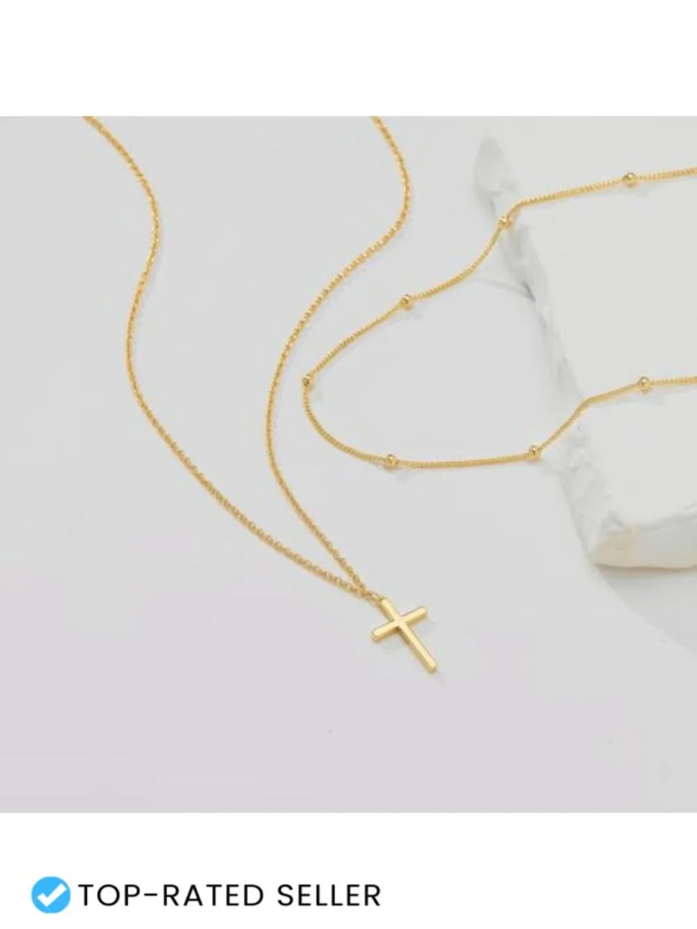 Layered Cross Pendant Necklace for Women & Teen Girls, Tarnish Free,